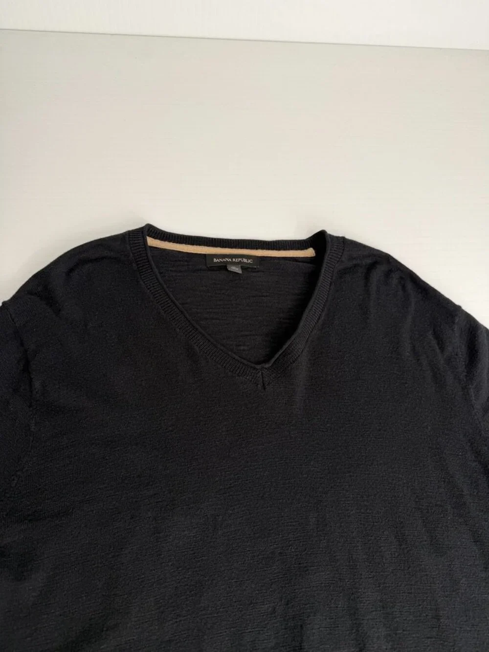 Banana Republic Sweater Men Extra Large Light Cotton V Neck Work Party Core Ex